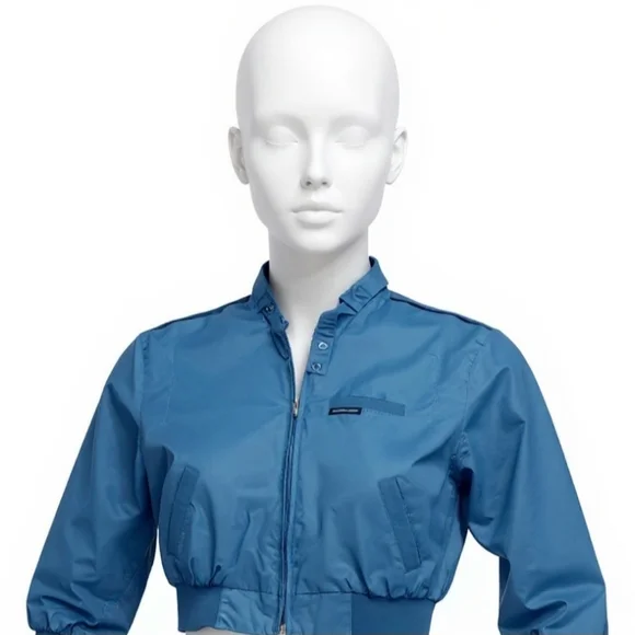 Vintage Members Only Bomber Jacket Women's Size 36 Iconic Cafe Racer in Blue - Picture 3 of 7